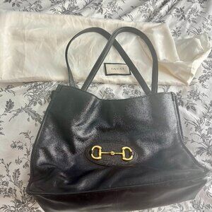 Gucci Horse Bit Large Shoulder bag Black Leather